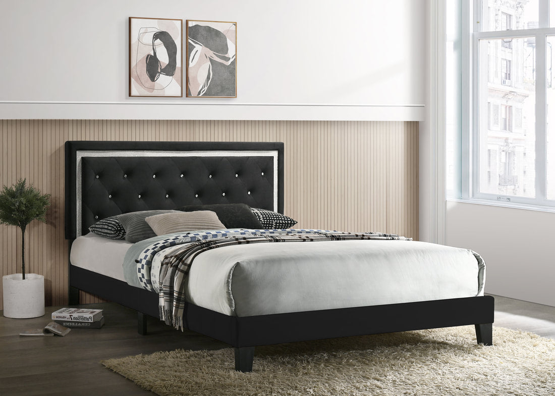 Passion Black Queen Platform Bed - Passion - Black Queen - Bien Home Furniture &amp; Electronics