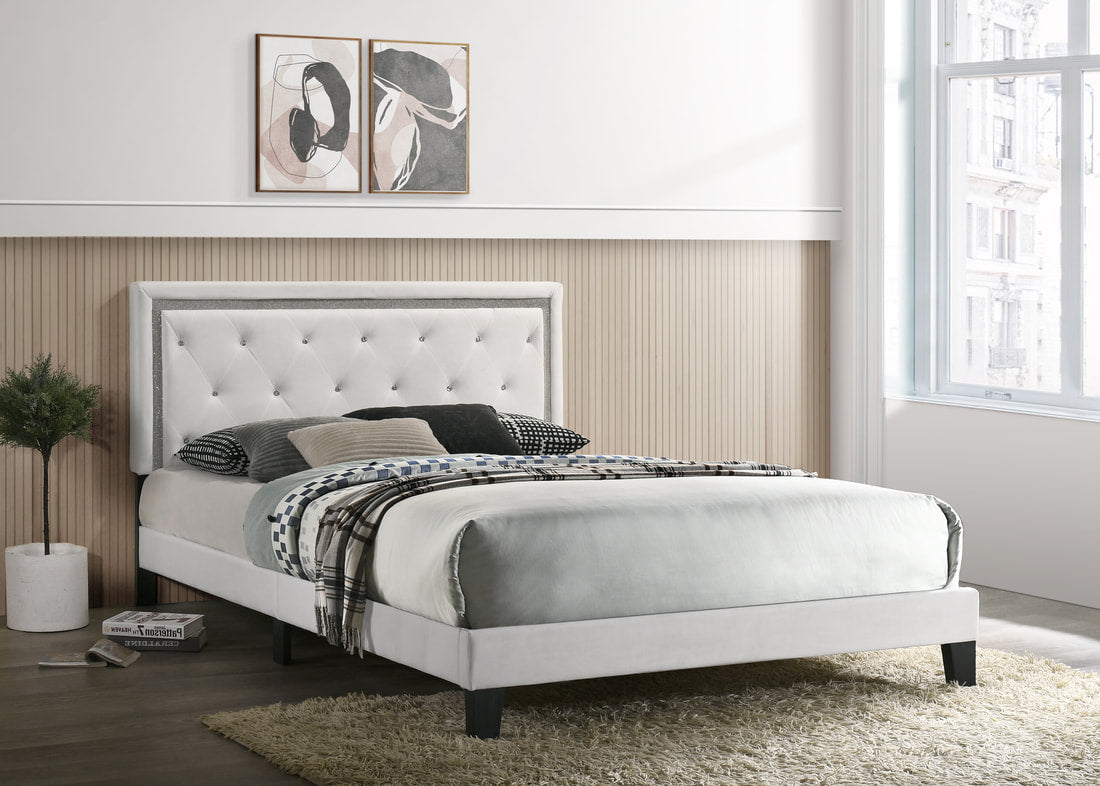 Passion White Queen Platform Bed - Passion - White Queen - Bien Home Furniture &amp; Electronics