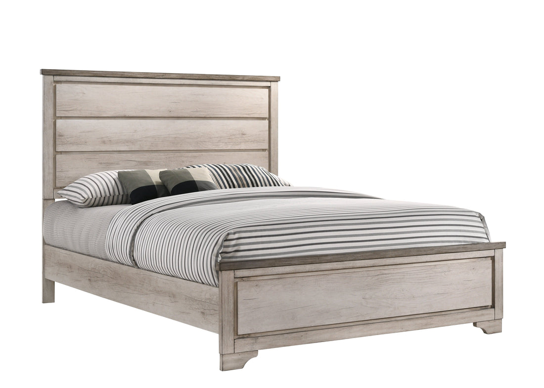 Patterson Driftwood Queen Panel Bed - SET | B3050-Q-HBFB | B3050-KQ-RAIL - Bien Home Furniture & Electronics