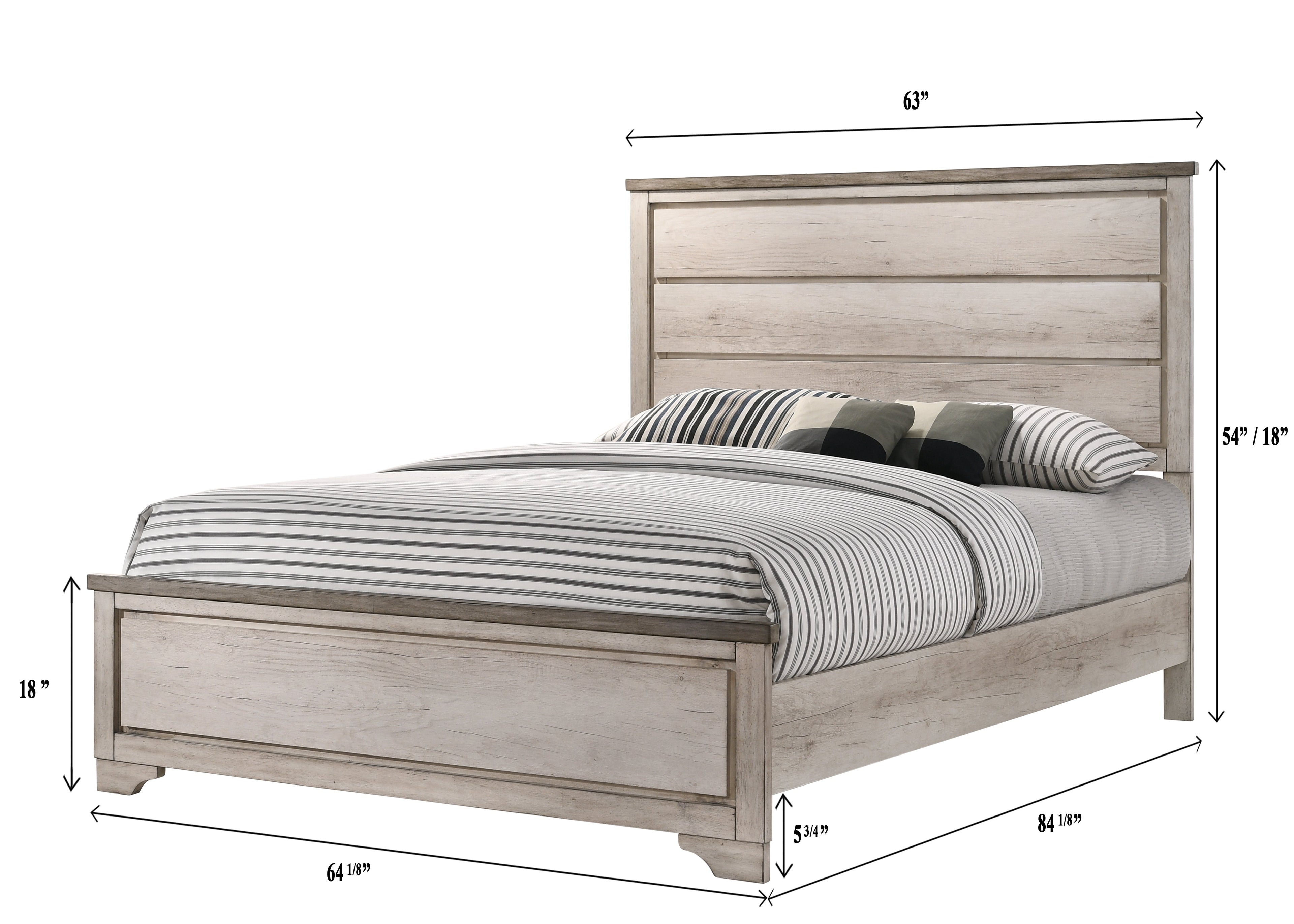 Patterson Driftwood Queen Panel Bed - SET | B3050-Q-HBFB | B3050-KQ-RAIL - Bien Home Furniture & Electronics