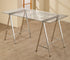 Patton Nickel/Printed Clear World Map Writing Desk - 801504 - Bien Home Furniture & Electronics