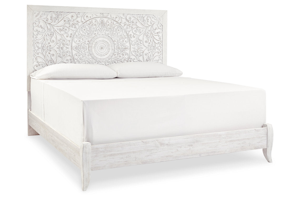 Paxberry Whitewash King Panel Bed - SET | B181-56 | B181-58 - Bien Home Furniture & Electronics