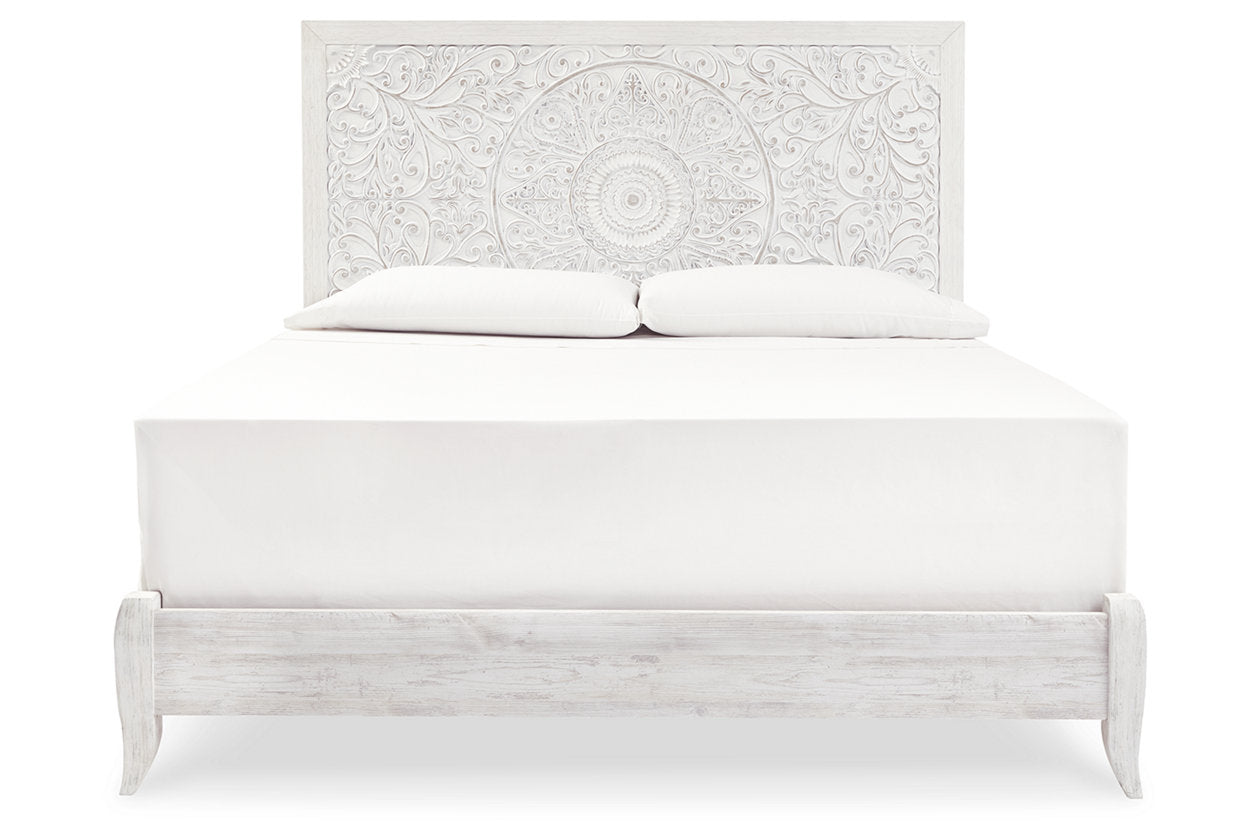 Paxberry Whitewash King Panel Bed - SET | B181-56 | B181-58 - Bien Home Furniture & Electronics