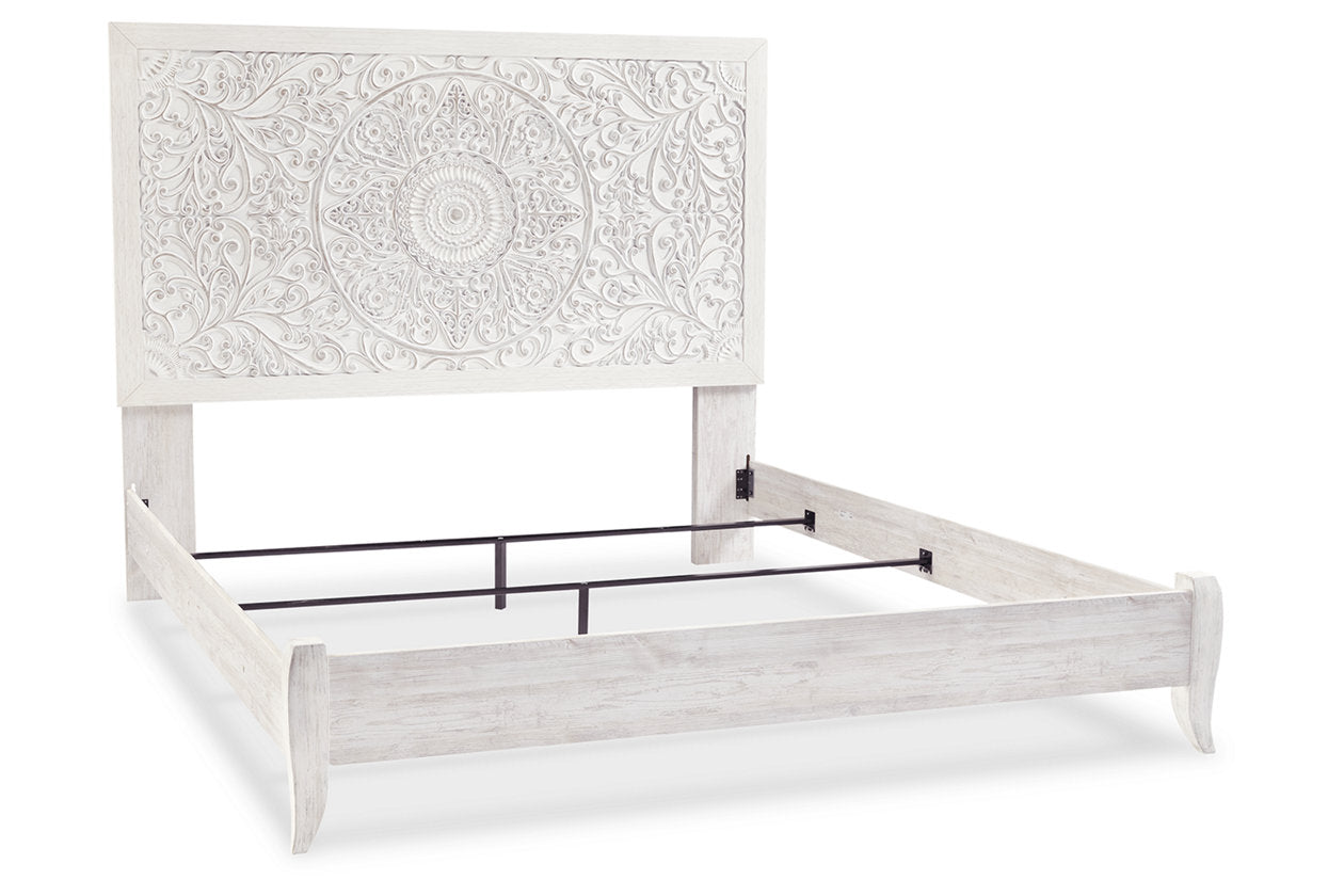 Paxberry Whitewash King Panel Bed - SET | B181-56 | B181-58 - Bien Home Furniture & Electronics