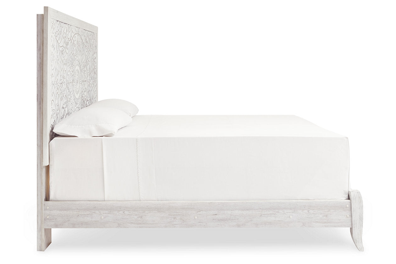 Paxberry Whitewash King Panel Bed - SET | B181-56 | B181-58 - Bien Home Furniture & Electronics