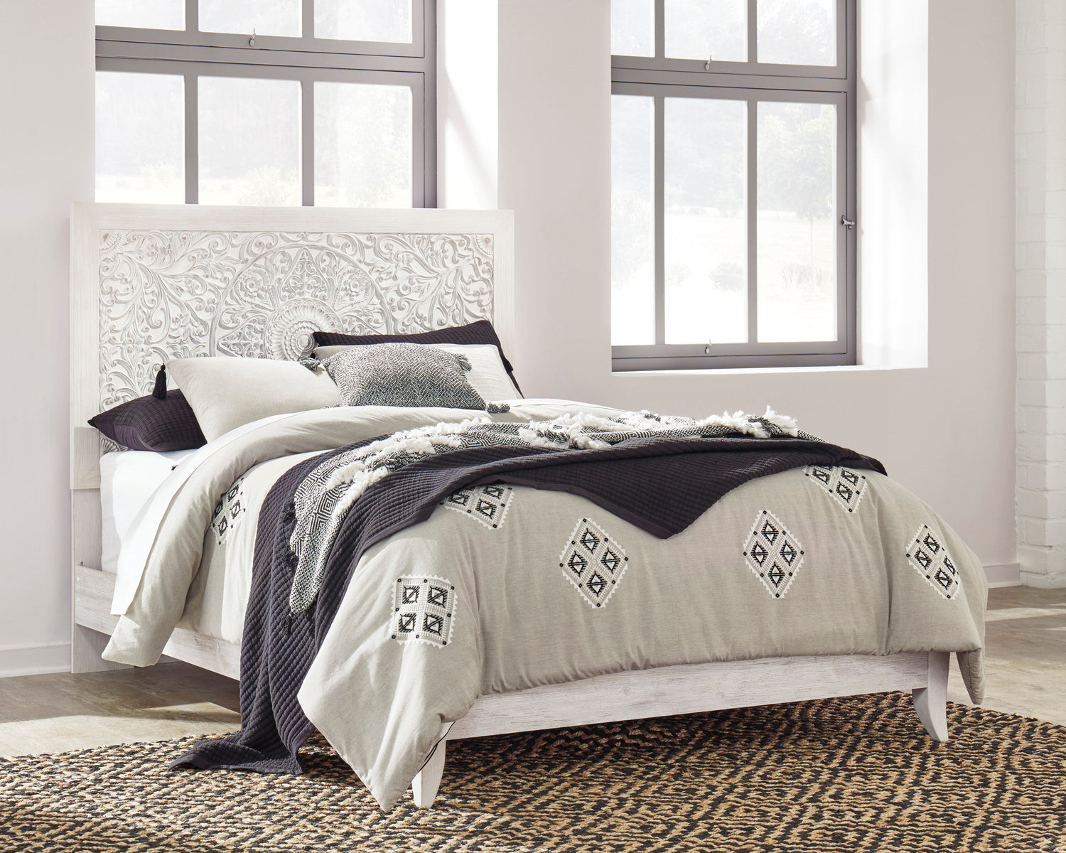Paxberry Whitewash Panel Bedroom Set - SET | B181-54 | B181-57 | B181-31 | B181-36 - Bien Home Furniture & Electronics