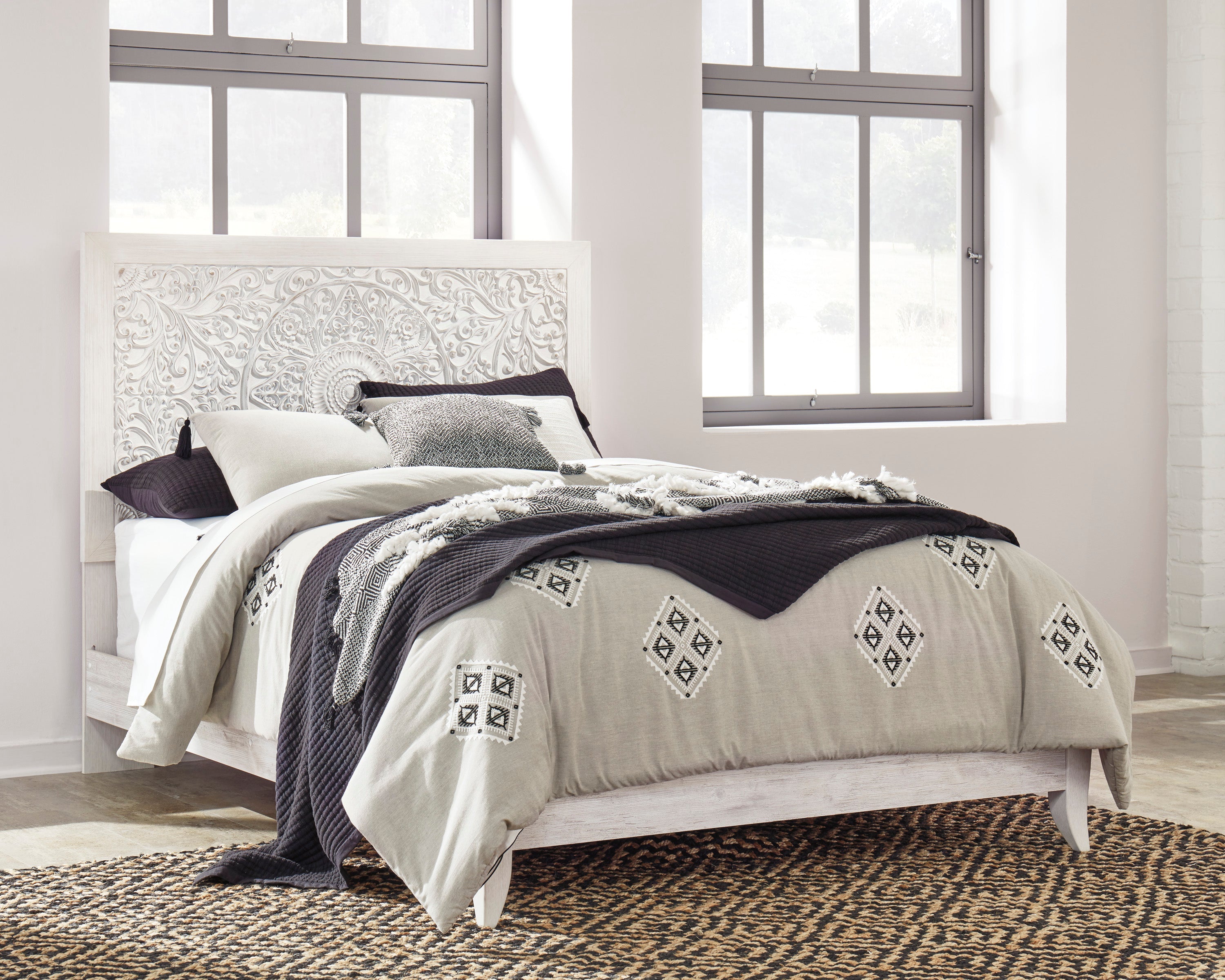Paxberry Whitewash Panel Bedroom Set - SET | B181-54 | B181-57 | B181-31 | B181-36 - Bien Home Furniture & Electronics