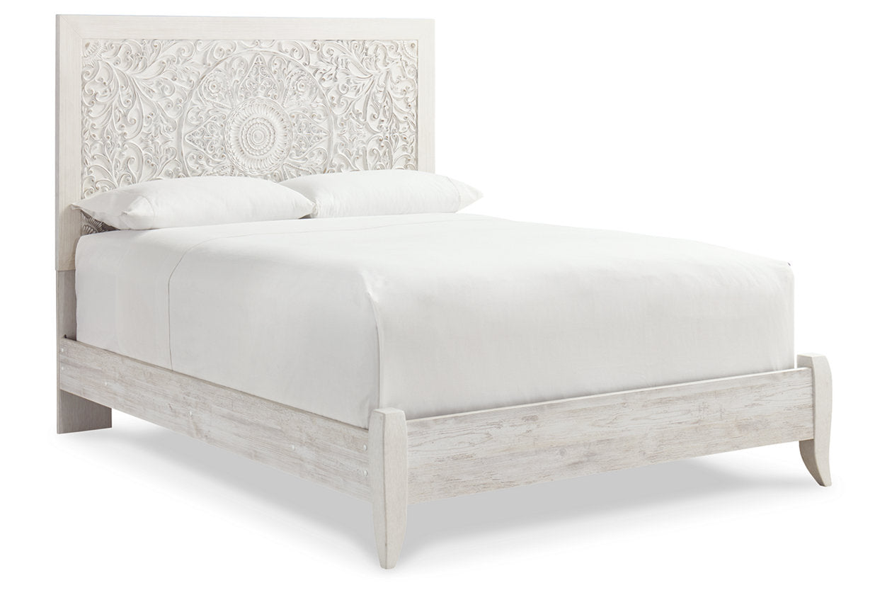 Paxberry Whitewash Queen Panel Bed - SET | B181-54 | B181-57 - Bien Home Furniture & Electronics
