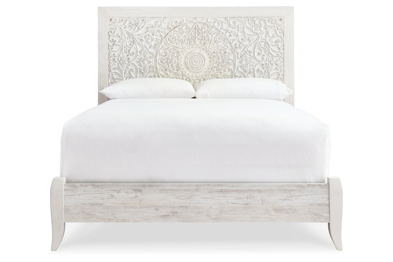 Paxberry Whitewash Queen Panel Bed - SET | B181-54 | B181-57 - Bien Home Furniture & Electronics
