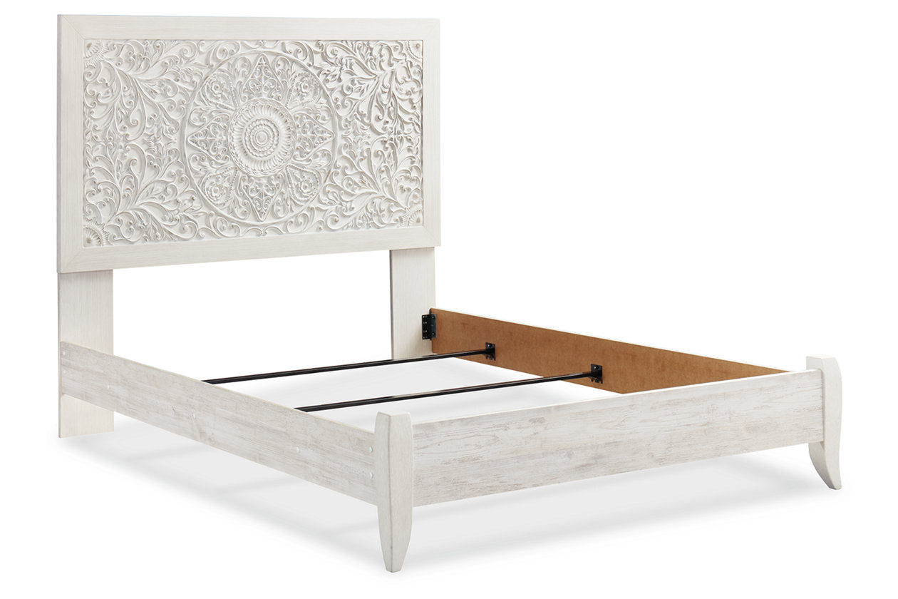 Paxberry Whitewash Queen Panel Bed - SET | B181-54 | B181-57 - Bien Home Furniture & Electronics