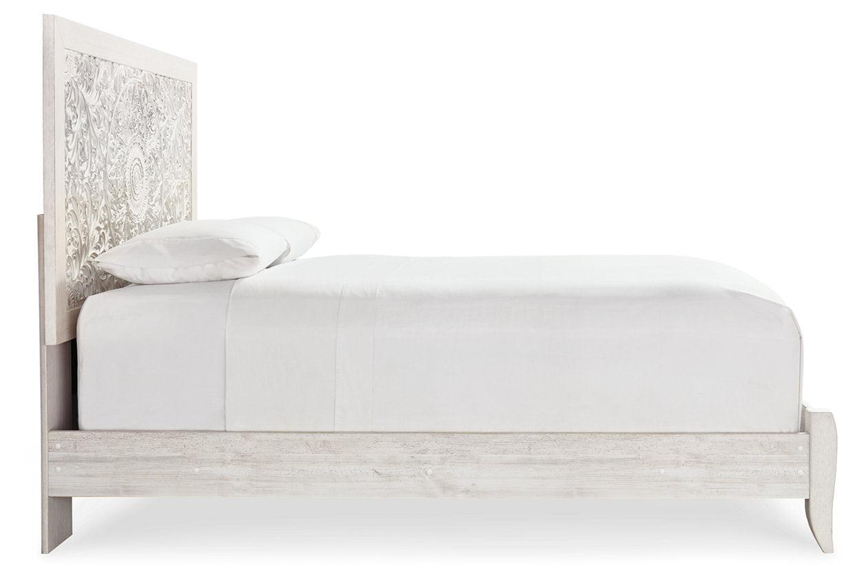 Paxberry Whitewash Queen Panel Bed - SET | B181-54 | B181-57 - Bien Home Furniture & Electronics