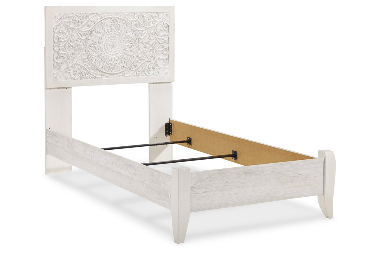Paxberry Whitewash Twin Panel Bed - SET | B181-52 | B181-53 - Bien Home Furniture & Electronics