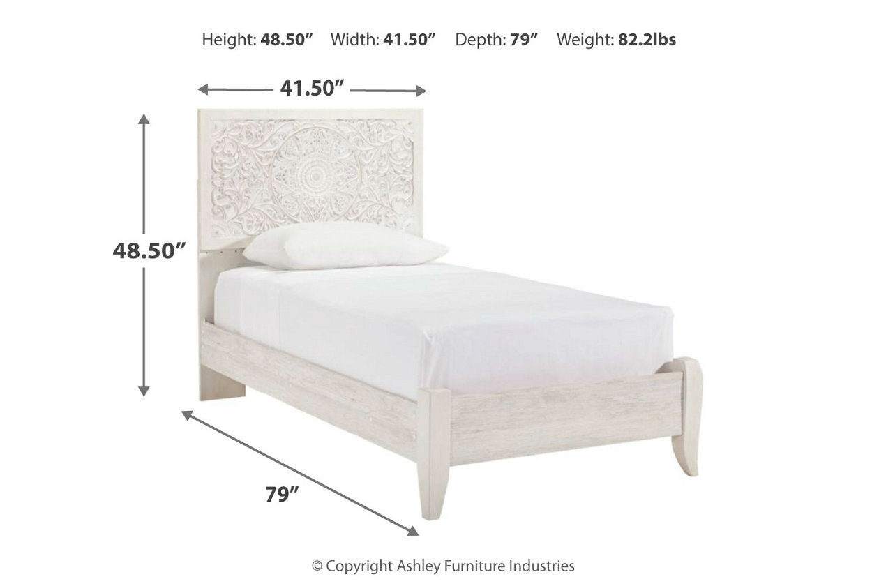 Paxberry Whitewash Twin Panel Bed - SET | B181-52 | B181-53 - Bien Home Furniture & Electronics