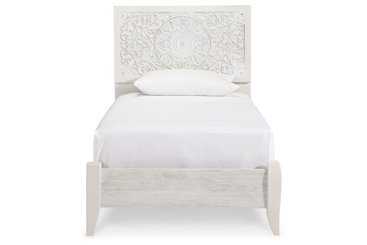 Paxberry Whitewash Twin Panel Bed - SET | B181-52 | B181-53 - Bien Home Furniture & Electronics