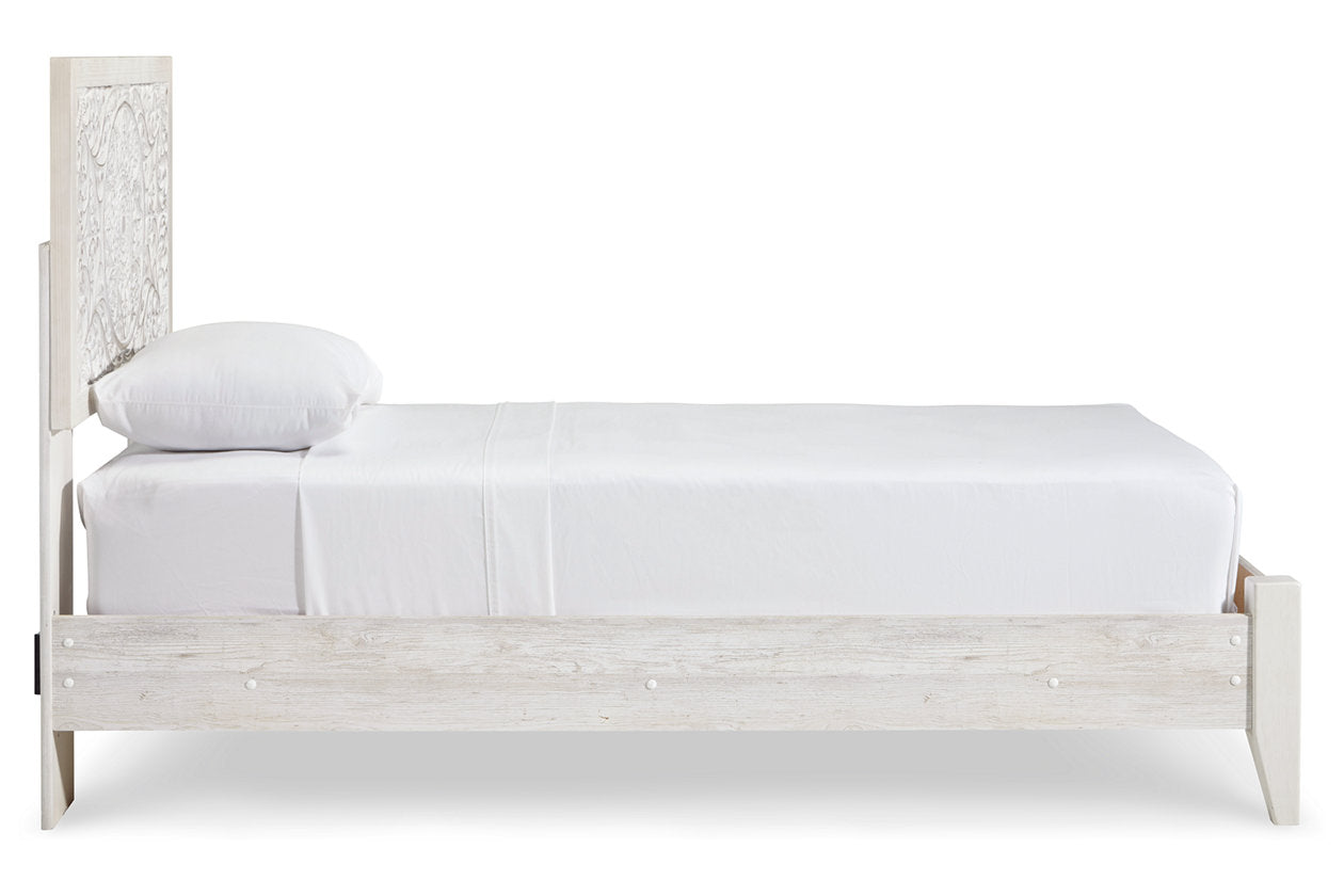 Paxberry Whitewash Twin Panel Bed - SET | B181-52 | B181-53 - Bien Home Furniture & Electronics