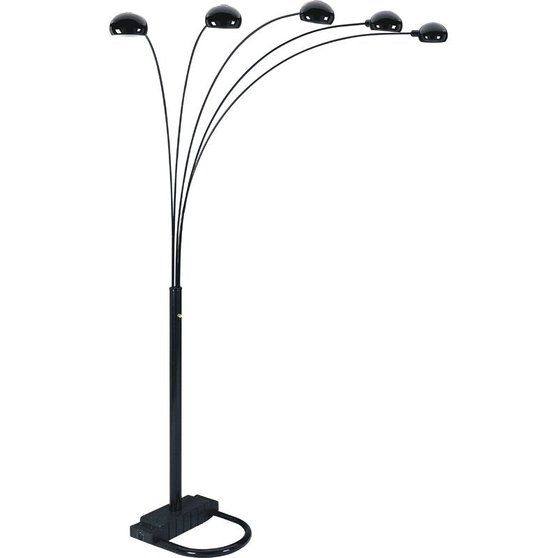Peacock Arc Black 82" Floor Lamp - 4888B-BK - Bien Home Furniture & Electronics