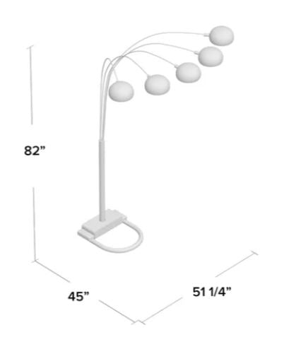 Peacock Arc Black 82" Floor Lamp - 4888B-BK - Bien Home Furniture & Electronics
