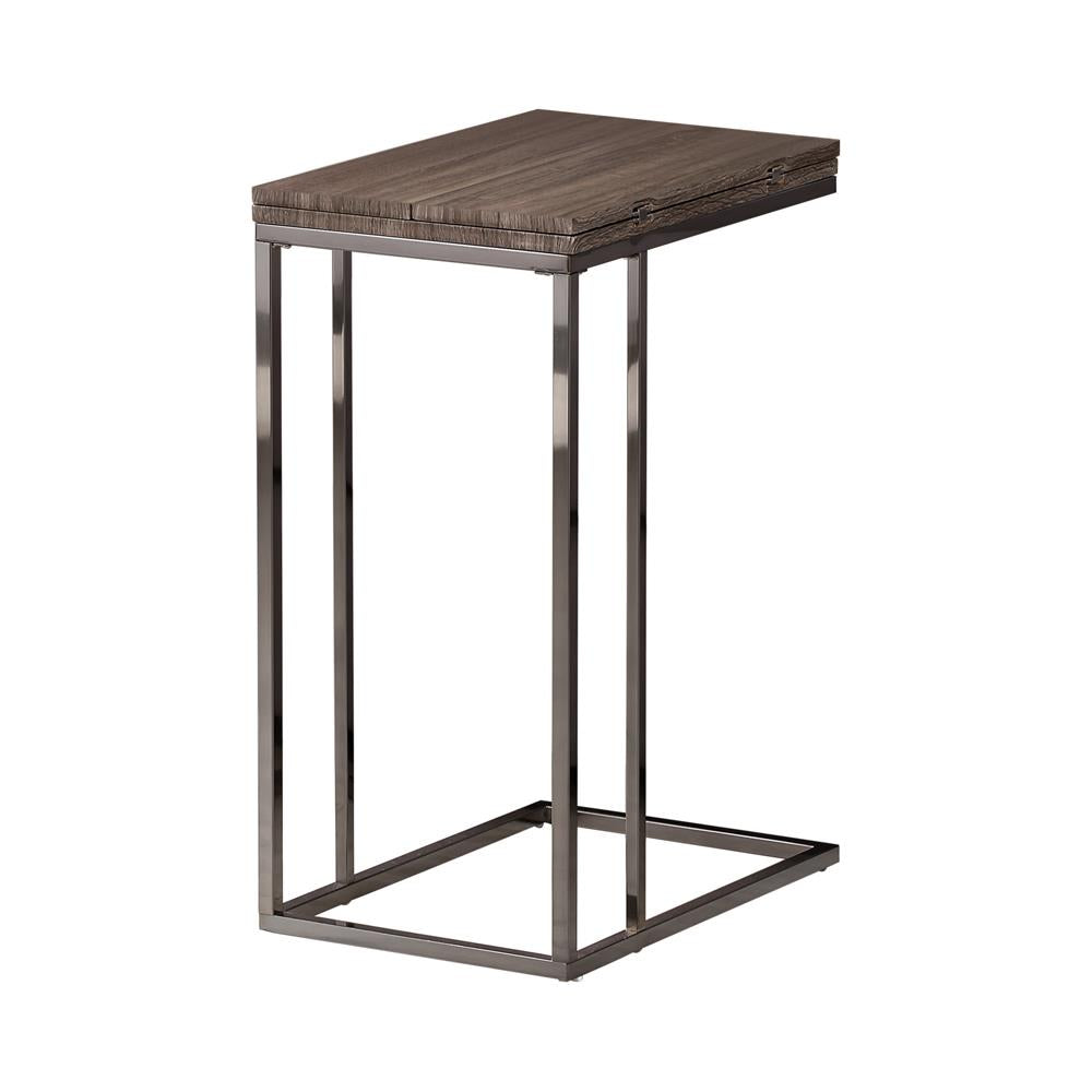 Pedro Weathered Gray/Black Expandable Top Accent Table - 902864 - Bien Home Furniture &amp; Electronics