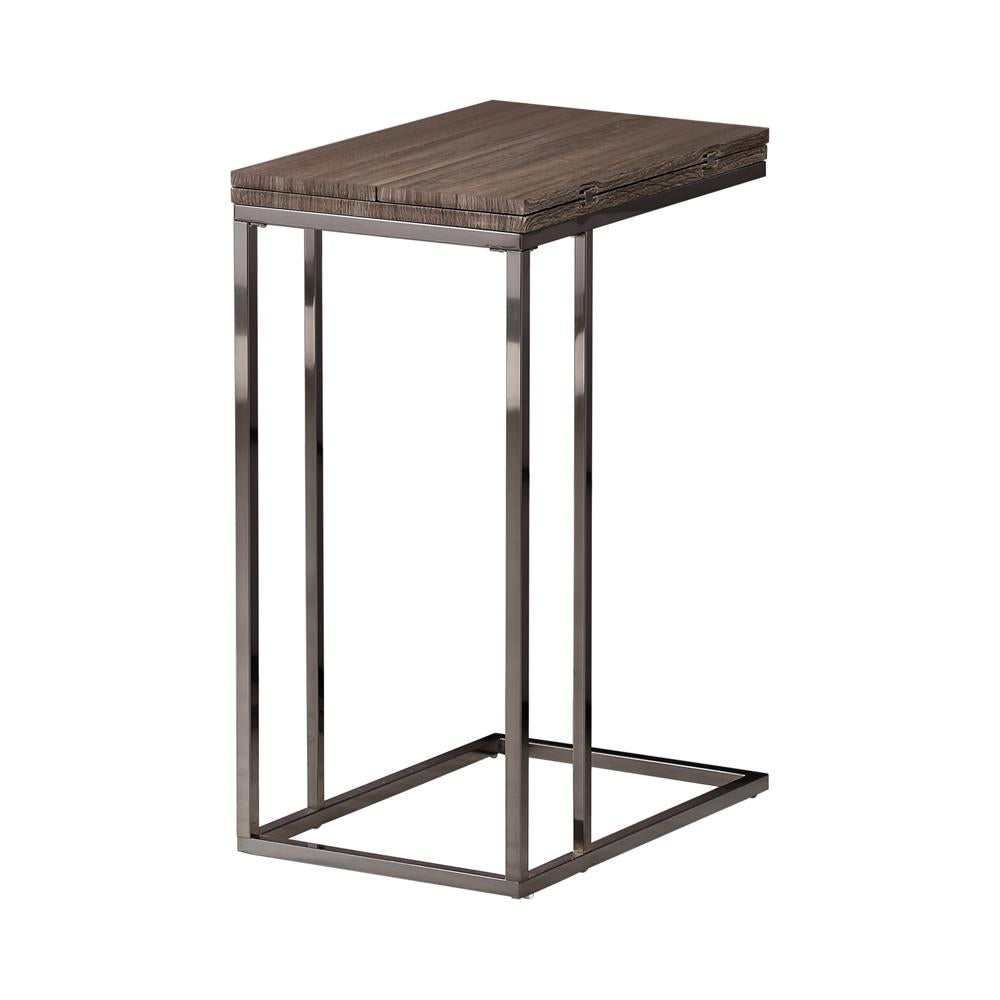 Pedro Weathered Gray/Black Expandable Top Accent Table - 902864 - Bien Home Furniture & Electronics