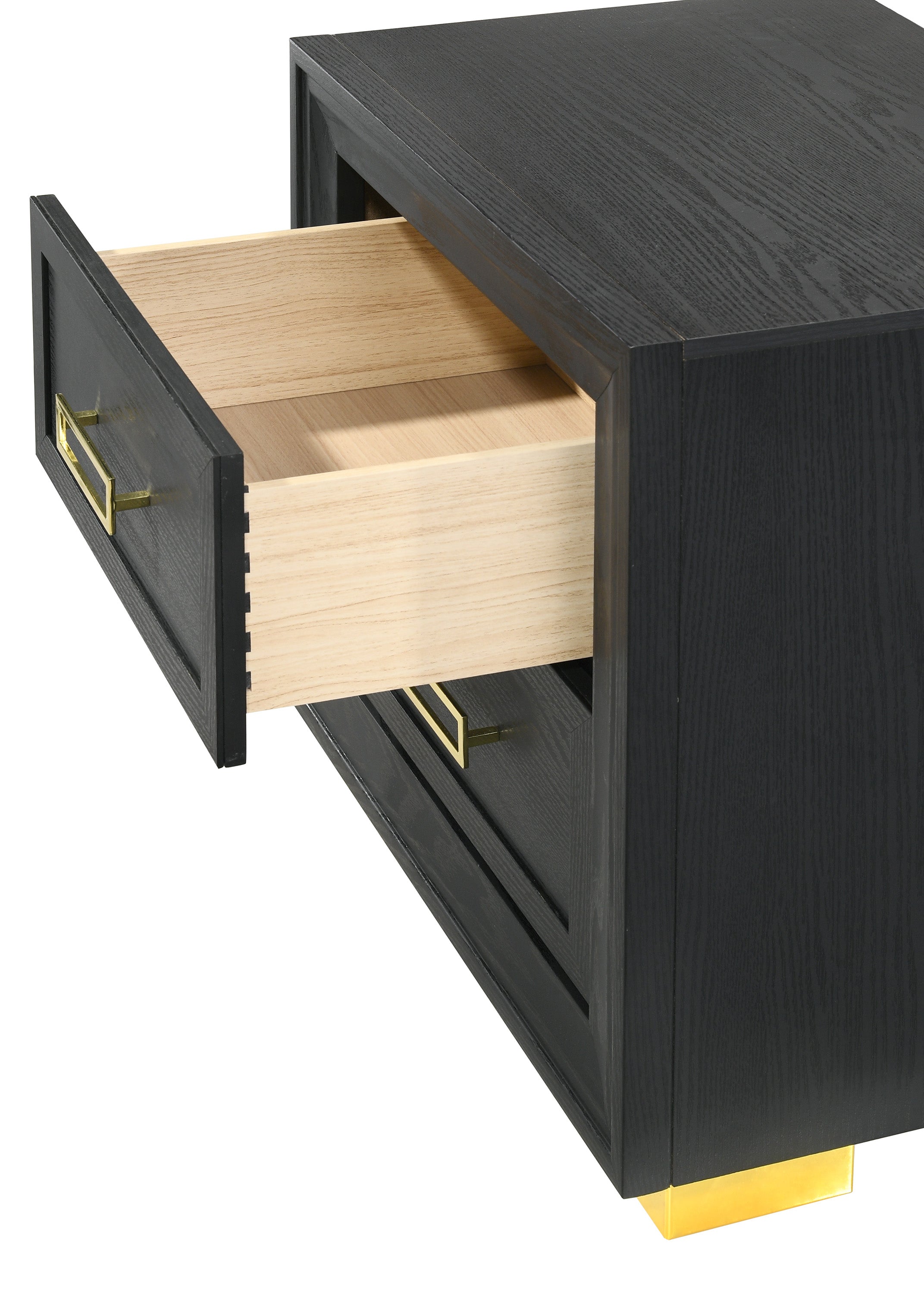 Pepe Black/Gold Panel Upholstered Bedroom Set - SET | B9290-Q-HBFB | B9290-KQ-RAIL | B9290-2 | B9290-4 - Bien Home Furniture & Electronics