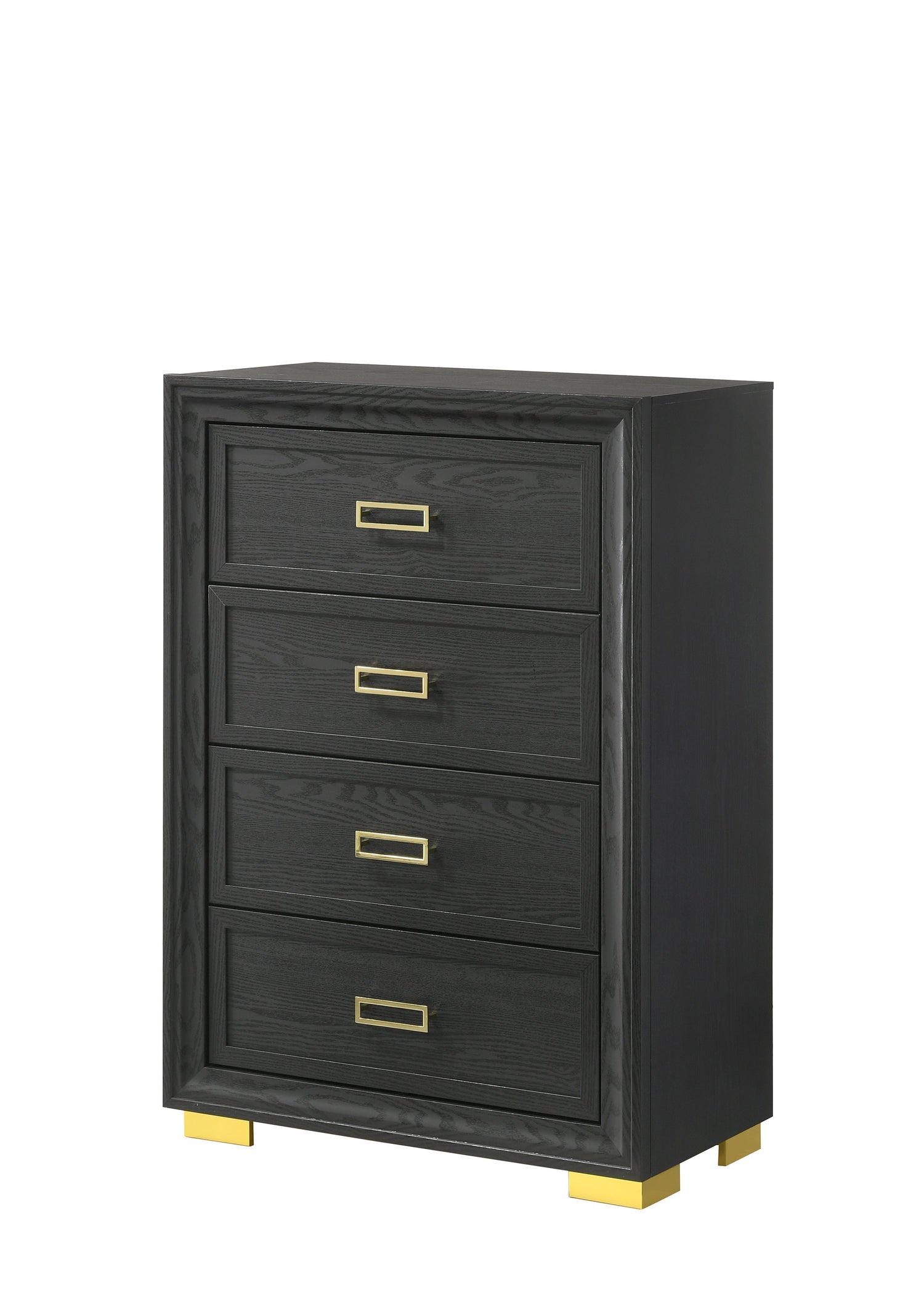 Pepe Black/Gold Panel Upholstered Bedroom Set - SET | B9290-Q-HBFB | B9290-KQ-RAIL | B9290-2 | B9290-4 - Bien Home Furniture & Electronics
