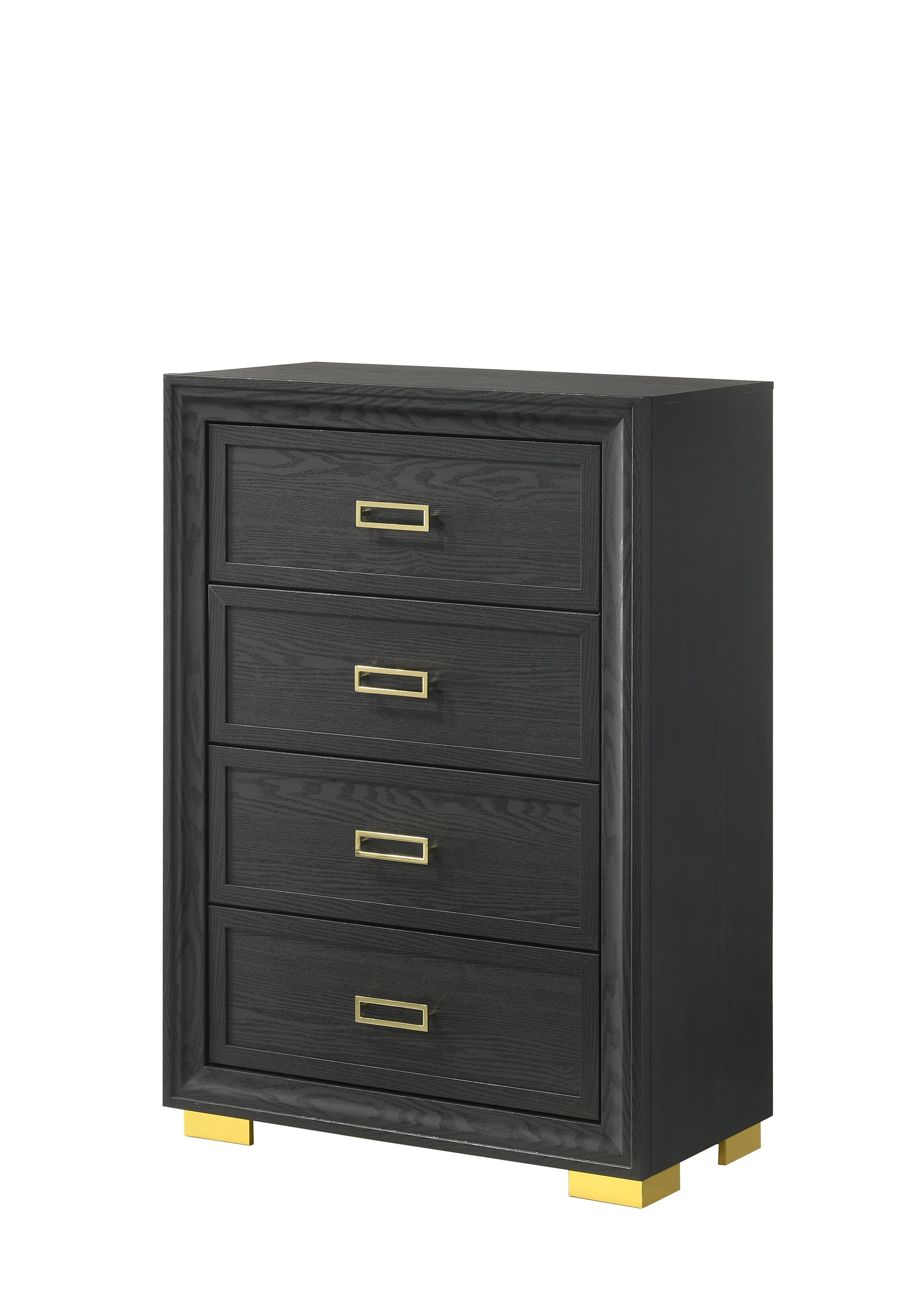 Pepe Black/Gold Panel Upholstered Bedroom Set - SET | B9290-Q-HBFB | B9290-KQ-RAIL | B9290-2 | B9290-4 - Bien Home Furniture & Electronics
