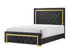 Pepe Black/Gold Queen Panel Upholstered Bed - SET | B9290-Q-HBFB | B9290-KQ-RAIL - Bien Home Furniture & Electronics