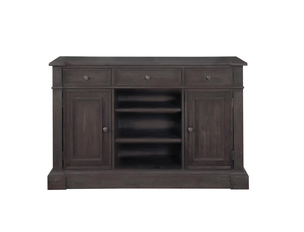 Phelps 2-Door Rectangular Server Antique Noir - 121235 - Bien Home Furniture &amp; Electronics