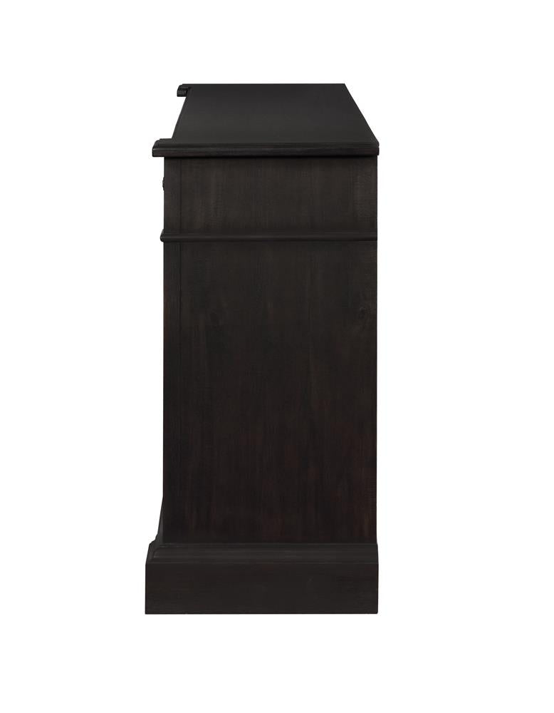 Phelps 2-Door Rectangular Server Antique Noir - 121235 - Bien Home Furniture & Electronics
