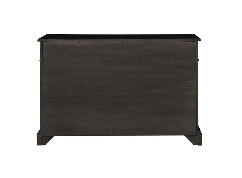 Phelps 2-Door Rectangular Server Antique Noir - 121235 - Bien Home Furniture &amp; Electronics