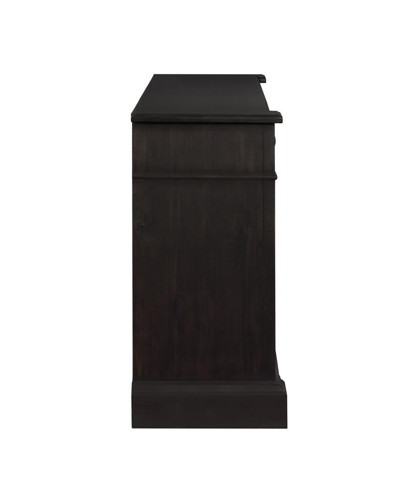 Phelps 2-Door Rectangular Server Antique Noir - 121235 - Bien Home Furniture &amp; Electronics