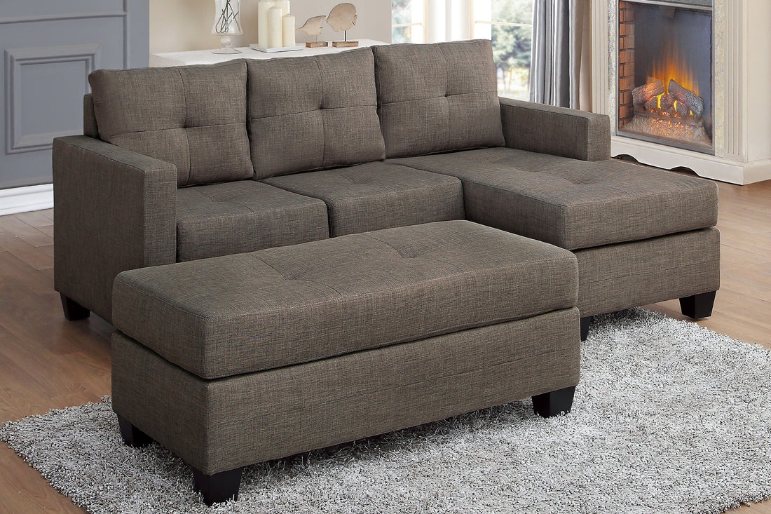 Phelps Brownish Gray Ottoman - 9789BRG-4 - Bien Home Furniture &amp; Electronics