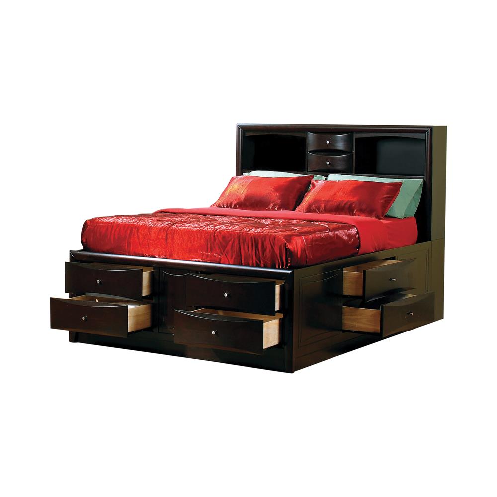 Phoenix Deep Cappuccino Storage Platform Bedroom Set - SET | 200409Q | 200412 | 200415 - Bien Home Furniture &amp; Electronics