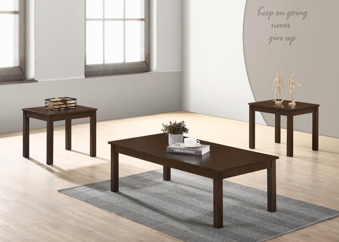 Pierce Brown 3-Piece Coffee Table Set - 4711SET-BRN - Bien Home Furniture &amp; Electronics