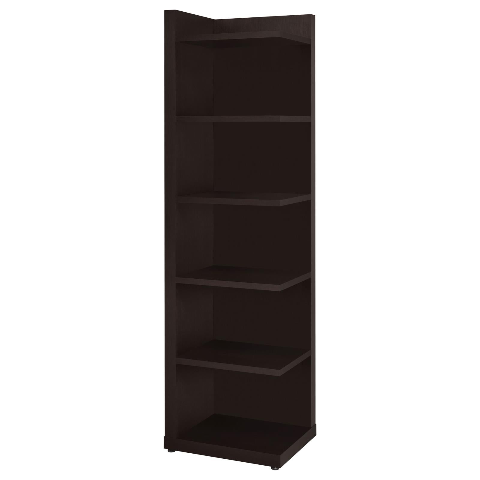 Pinckard Cappuccino 6-Tier Corner Bookcase - 800270 - Bien Home Furniture & Electronics