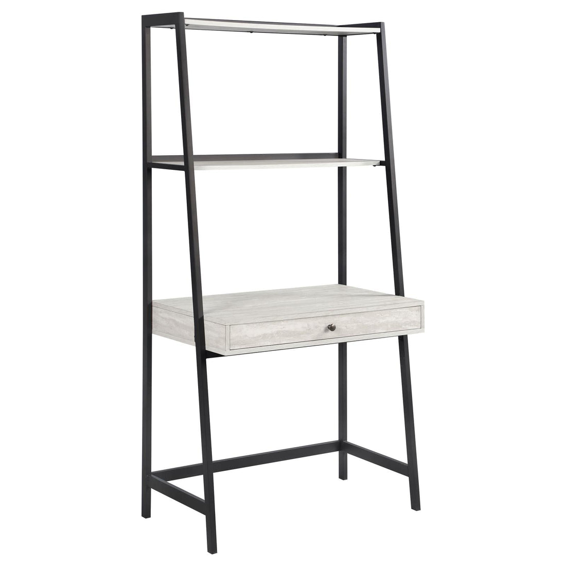 Pinckard Gray Stone Herringbone/Black 1-Drawer Ladder Desk - 805801 - Bien Home Furniture &amp; Electronics