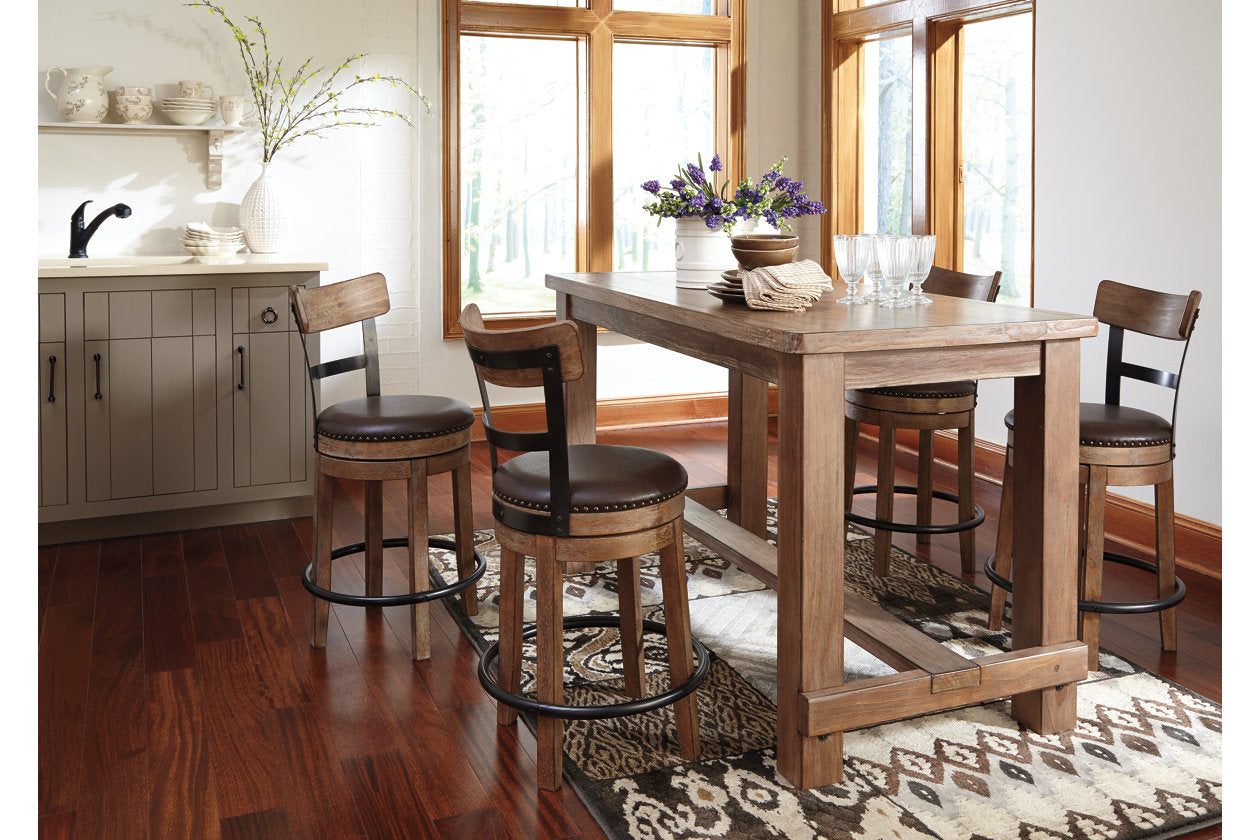 Pinnadel Light Brown Counter Height Barstool - D542-124 - Bien Home Furniture & Electronics