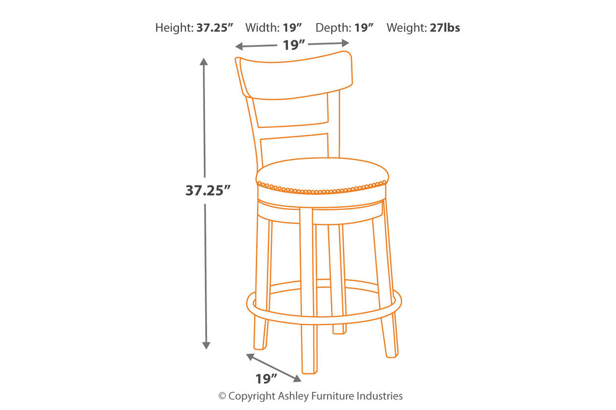 Pinnadel Light Brown Counter Height Barstool - D542-124 - Bien Home Furniture & Electronics