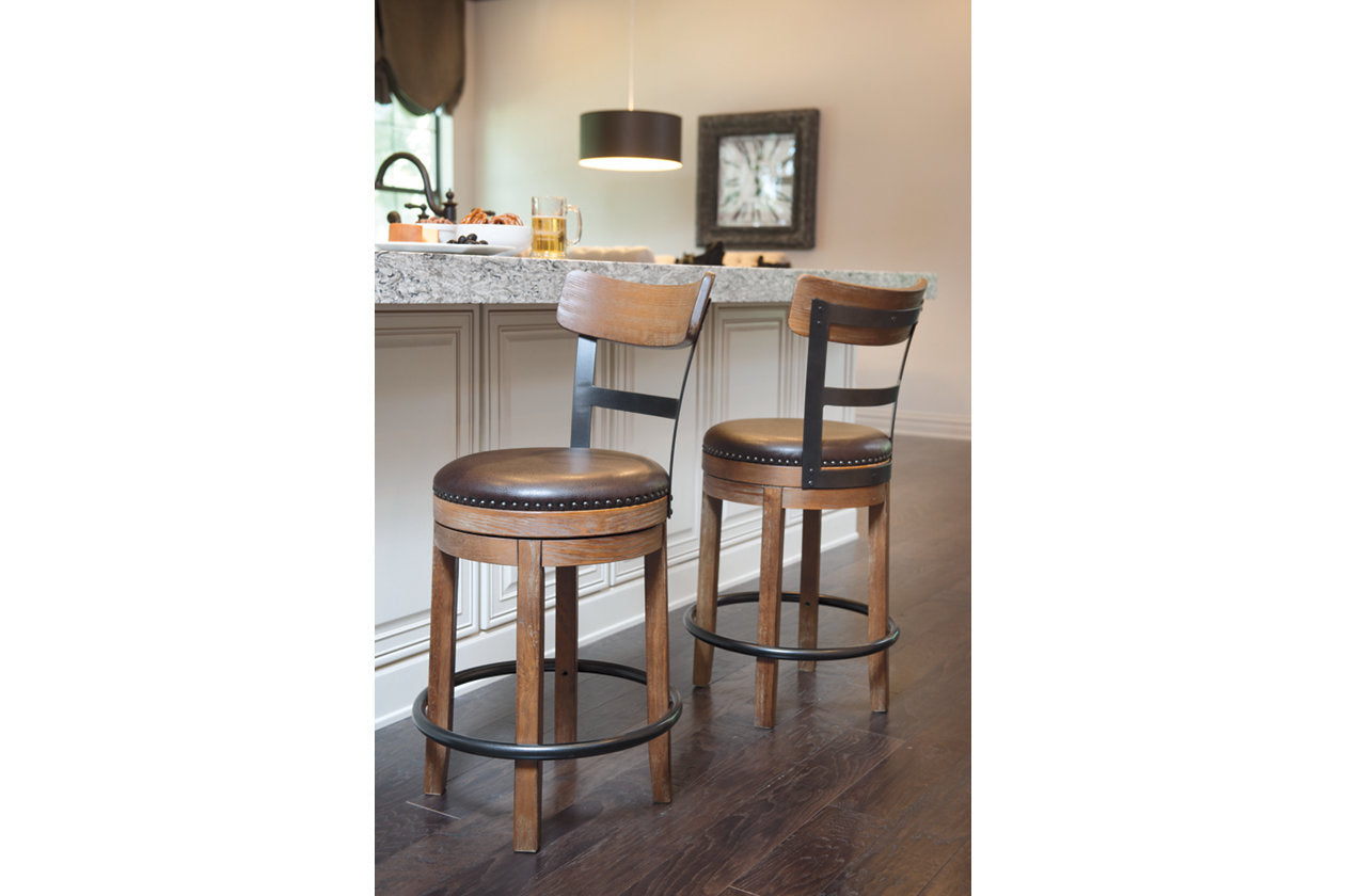 Pinnadel Light Brown Counter Height Barstool - D542-124 - Bien Home Furniture & Electronics