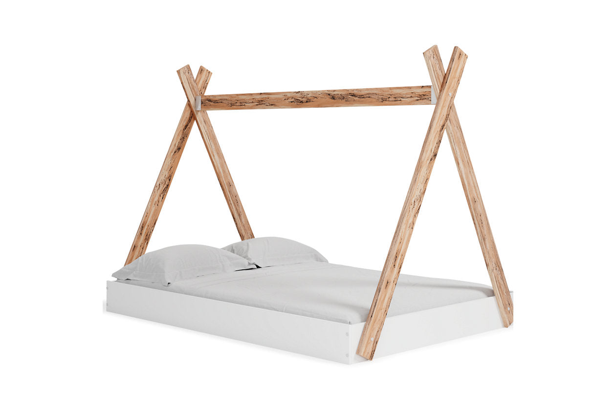 Piperton Two-tone Brown/White Full Tent Complete Bed in Box - EB1221-122 - Bien Home Furniture & Electronics