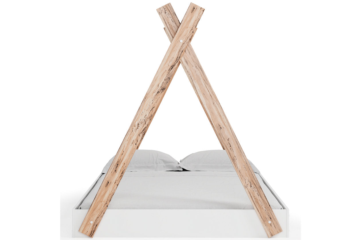 Piperton Two-tone Brown/White Full Tent Complete Bed in Box - EB1221-122 - Bien Home Furniture & Electronics