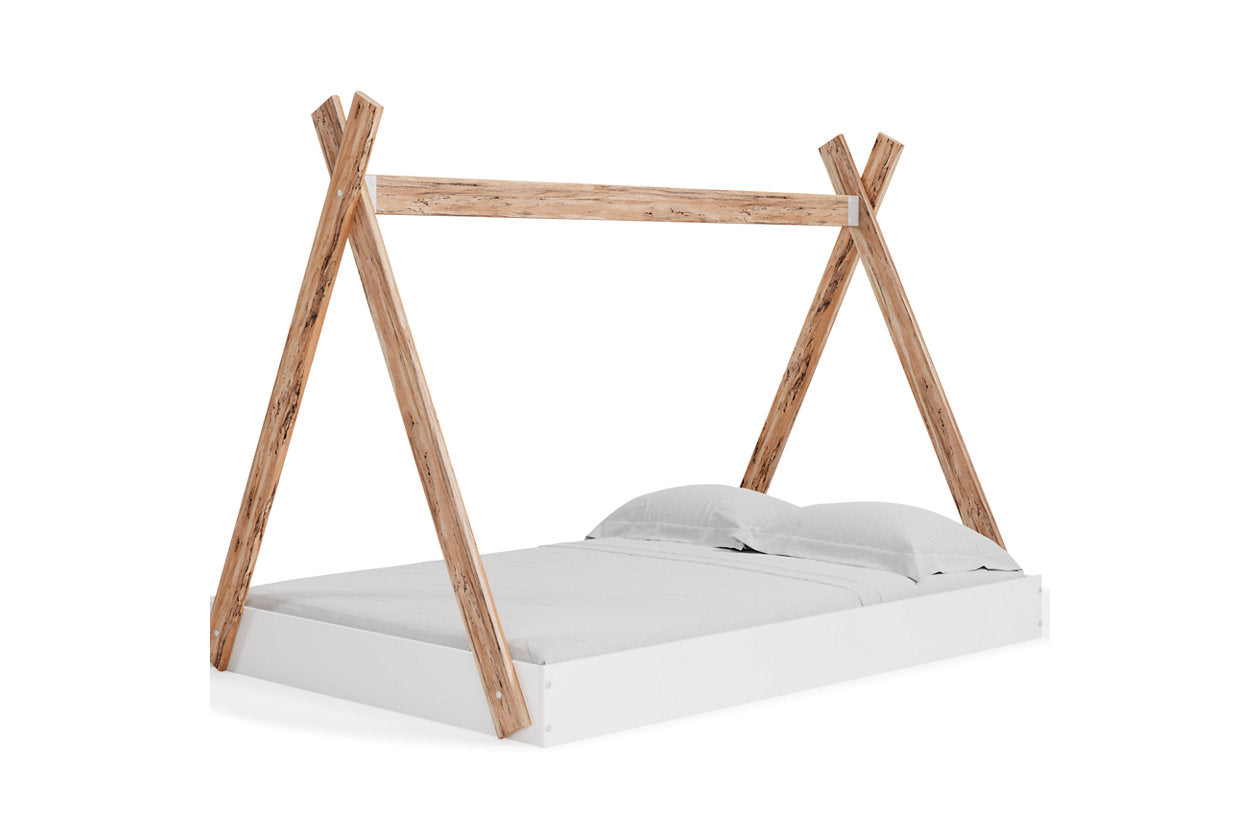 Piperton Two-tone Brown/White Full Tent Complete Bed in Box - EB1221-122 - Bien Home Furniture & Electronics