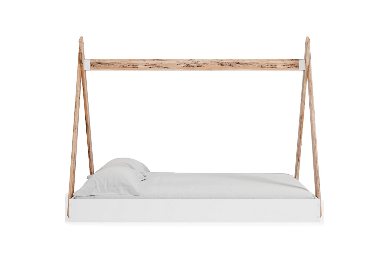 Piperton Two-tone Brown/White Full Tent Complete Bed in Box - EB1221-122 - Bien Home Furniture & Electronics