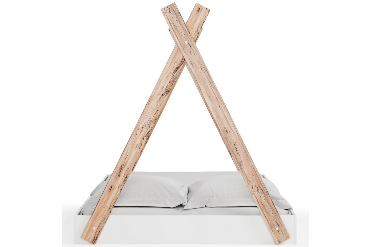 Piperton Two-tone Brown/White Full Tent Complete Bed in Box - EB1221-122 - Bien Home Furniture & Electronics