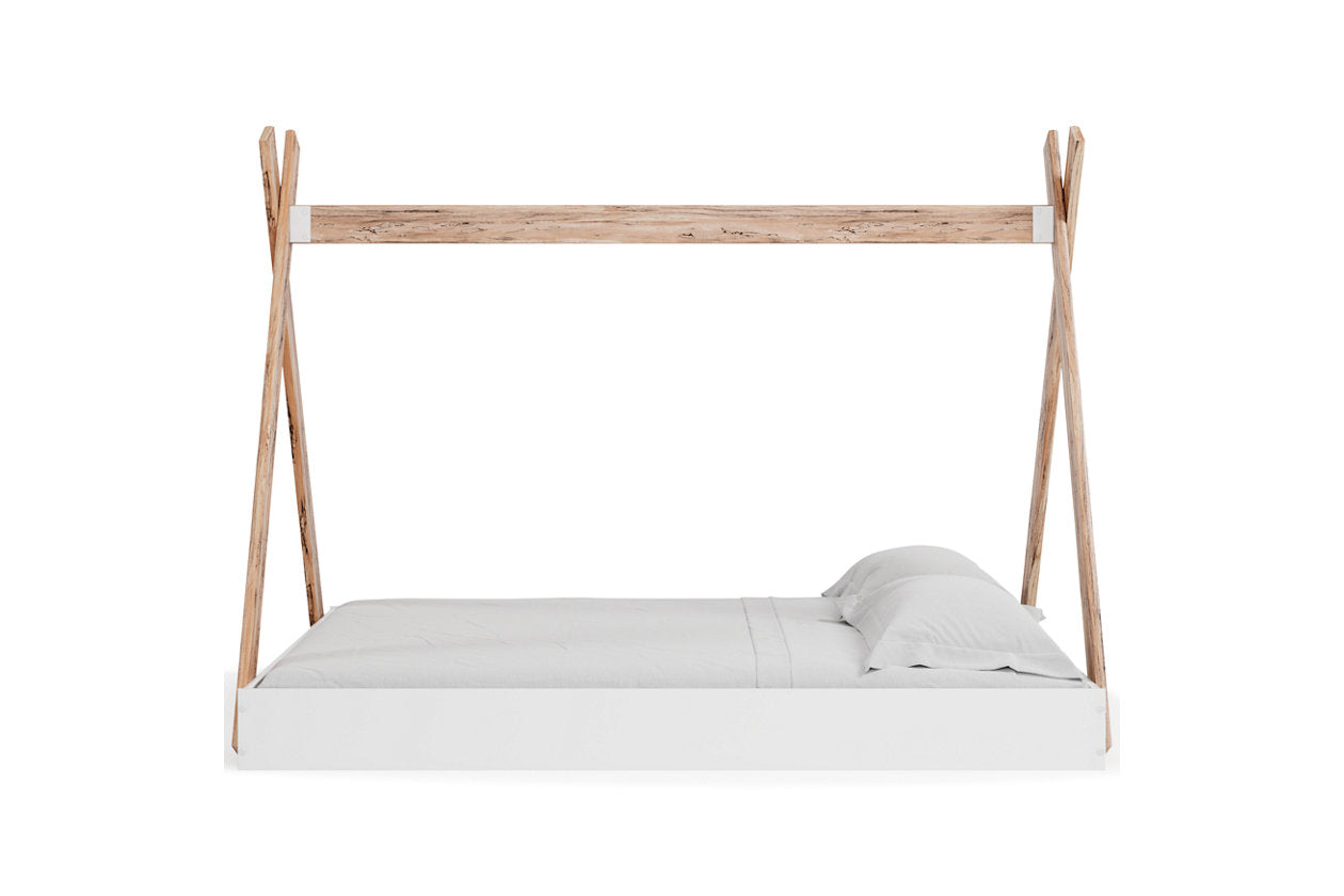 Piperton Two-tone Brown/White Full Tent Complete Bed in Box - EB1221-122 - Bien Home Furniture & Electronics