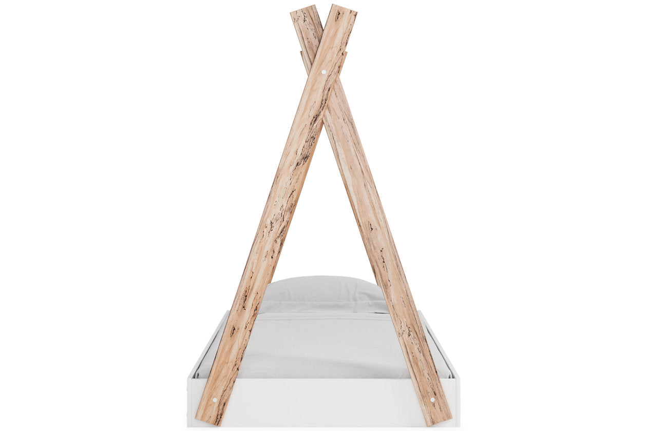 Piperton Two-tone Brown/White Twin Tent Complete Bed in Box - EB1221-121 - Bien Home Furniture & Electronics