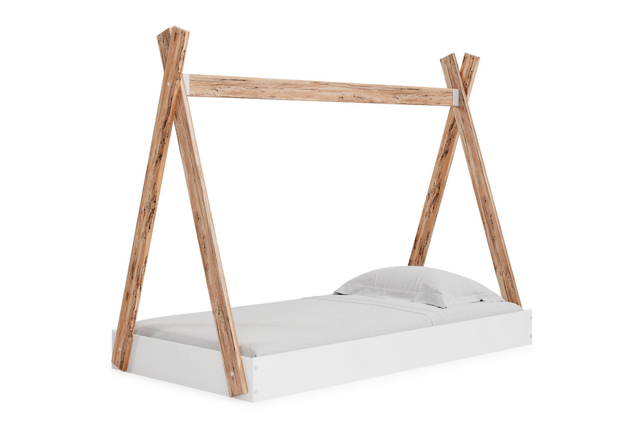 Piperton Two-tone Brown/White Twin Tent Complete Bed in Box - EB1221-121 - Bien Home Furniture & Electronics