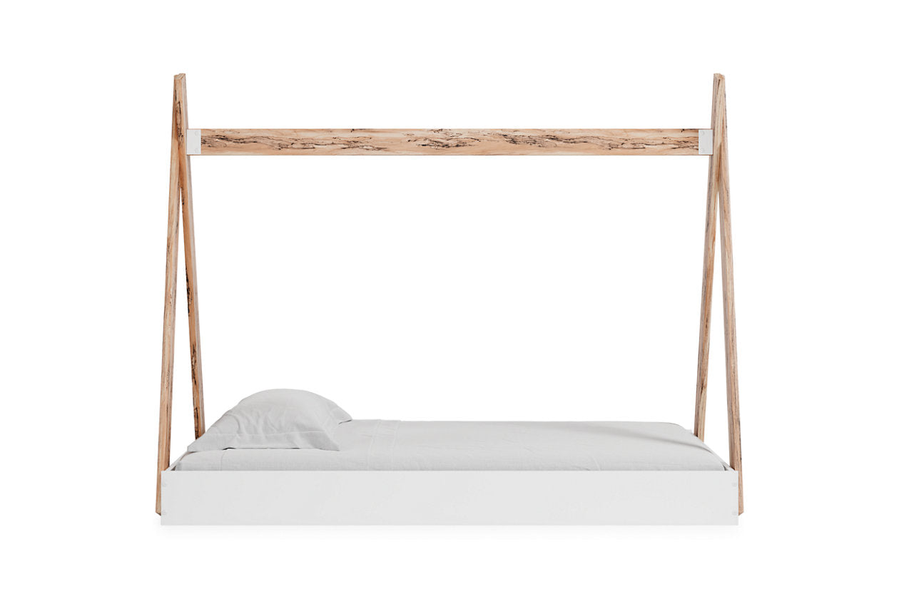 Piperton Two-tone Brown/White Twin Tent Complete Bed in Box - EB1221-121 - Bien Home Furniture & Electronics