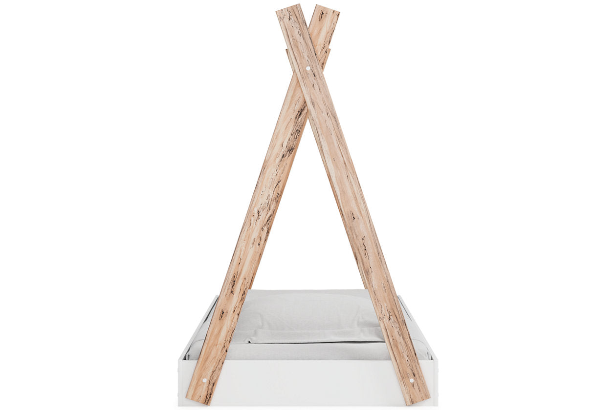 Piperton Two-tone Brown/White Twin Tent Complete Bed in Box - EB1221-121 - Bien Home Furniture & Electronics