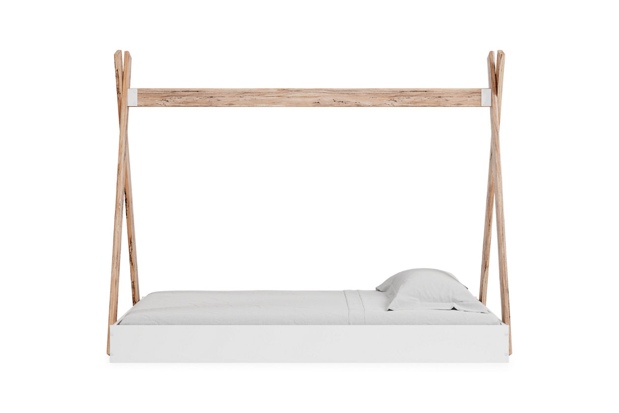 Piperton Two-tone Brown/White Twin Tent Complete Bed in Box - EB1221-121 - Bien Home Furniture & Electronics